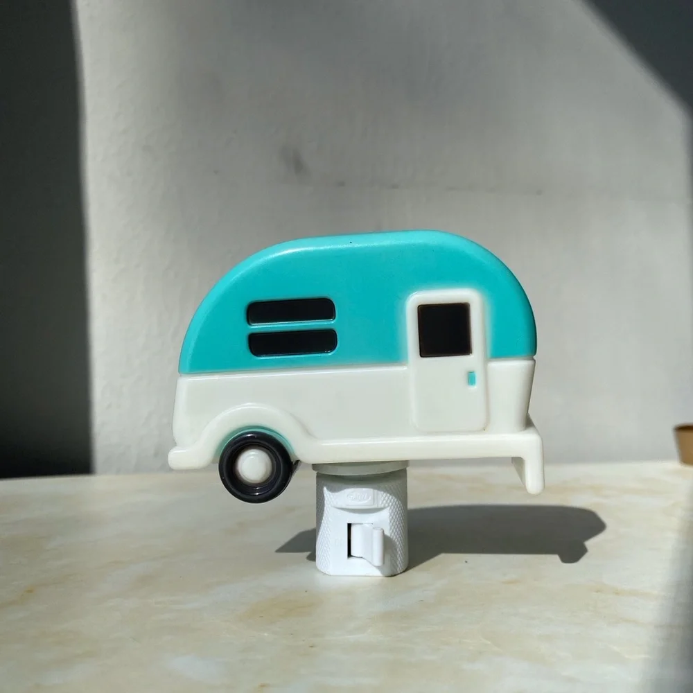 Teal Camper Night Light Bulb Included On/Off Switch - Camping Summer Decor